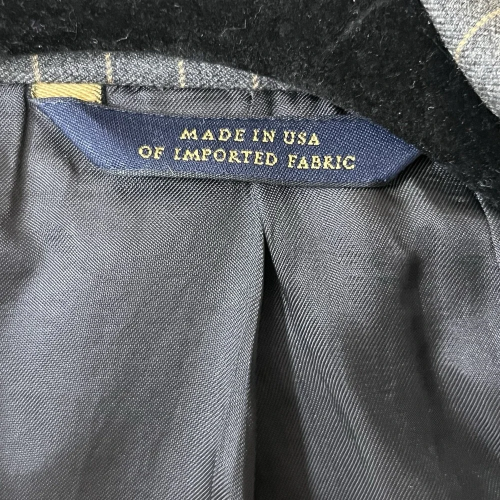 Brooks Brothers Blazer Mens 42L Gray Pinstripes 100% Wool Two Button USA Union
